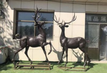 大型麋鹿雕塑 門口創意雕塑 售樓處小品