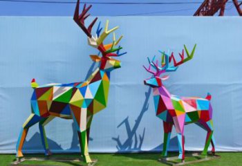 園林麋鹿雕塑 城市廣場雕塑 步行街擺件