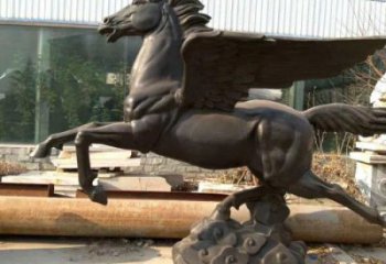 仿古奔馬雕塑 庭院彩繪雕塑 田間小品