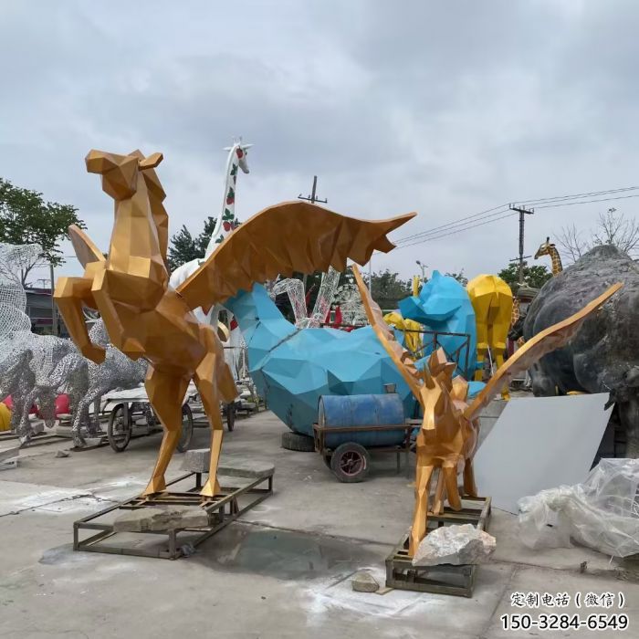 仿真飛馬雕塑 酒店公園雕塑 風景區擺件