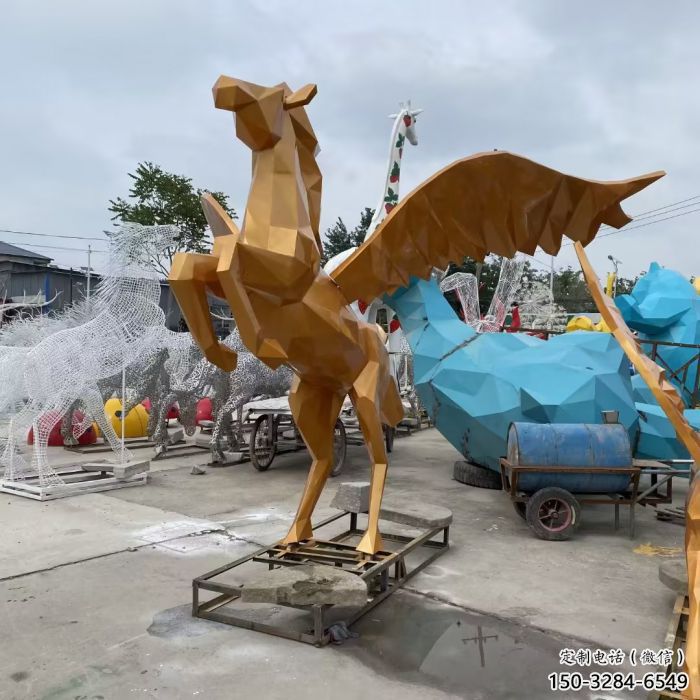 門口飛馬雕塑 售樓處仿真雕塑 彩繪小品