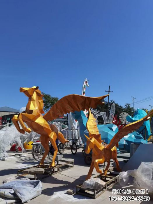 商場(chǎng)飛馬雕塑 仿真雕塑 店門(mén)口小品