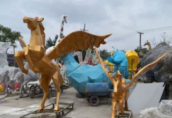 仿真飛馬雕塑 酒店公園雕塑 風景區擺件