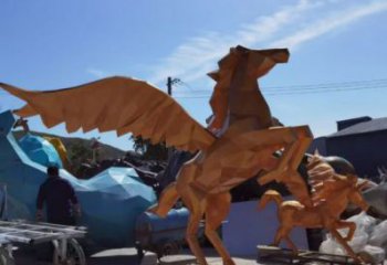 田間飛馬雕塑 彩繪仿真雕塑 園林擺件