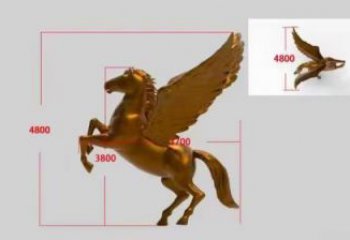 現代飛馬雕塑 田間彩繪雕塑 仿真擺件