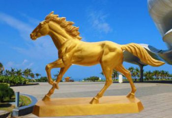 庭院金馬雕塑 城市古銅色雕塑 景觀小品