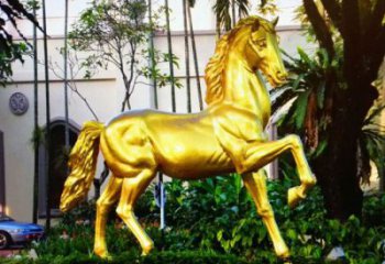 田間金馬雕塑 彩繪仿真雕塑 園林擺件