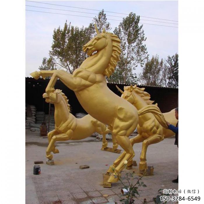 商場馬踏球雕塑 仿真雕塑 店門口小品