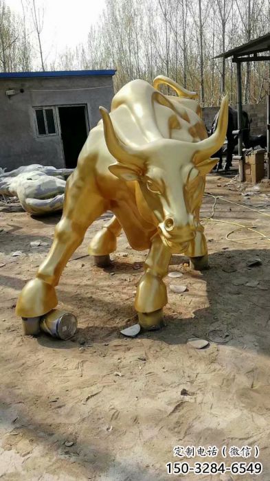 庭院華爾街牛雕塑 城市古銅色雕塑 音樂小品