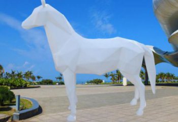 創(chuàng)意白馬雕塑 步行街店門口雕塑 動(dòng)物小品