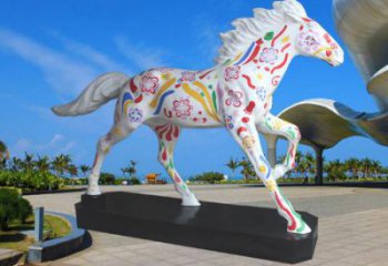 商業(yè)街白馬雕塑 售樓處雕塑 動(dòng)物擺件