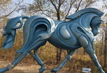 田間駿馬雕塑 彩繪仿真雕塑 園林擺件