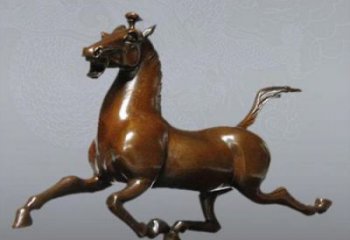 抽象馬踏球雕塑 店門口彩繪雕塑 步行街擺件