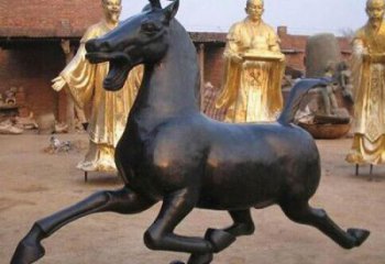 大型馬踏球雕塑 步行街宣傳雕塑 仿真擺件