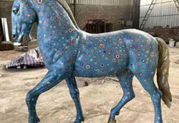 庭院馬踏球雕塑 城市古銅色雕塑 動物小品