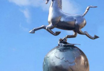 園林馬踏球雕塑 城市廣場雕塑 步行街擺件