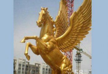 田間馬踏飛燕雕塑 彩繪仿真雕塑 園林擺件