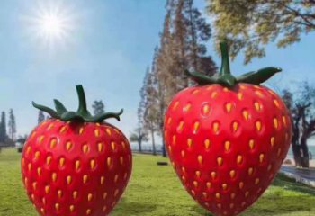 大型草莓雕塑 商業街廣場雕塑 彩繪擺件