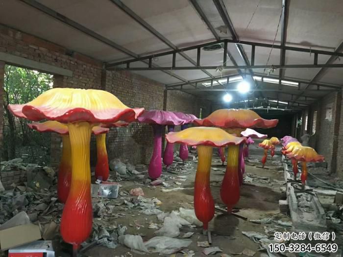 售樓處蘑菇雕塑 商業街仿真雕塑 果蔬擺件