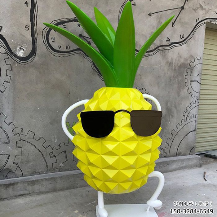 創意菠蘿雕塑 步行街店門口雕塑 果蔬小品