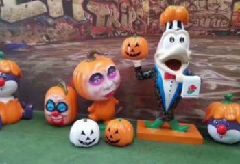 田間南瓜雕塑 彩繪仿真雕塑 園林?jǐn)[件