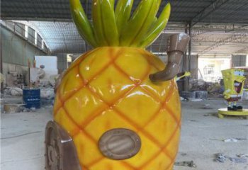 商業(yè)街菠蘿雕塑 售樓處雕塑 果蔬擺件