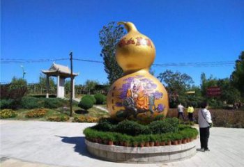 售樓處葫蘆雕塑 商業(yè)街仿真雕塑 瓜果擺件