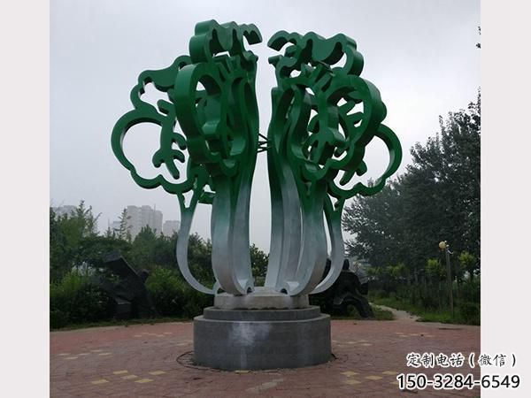 鏤空白菜雕塑 廣場(chǎng)果蔬雕塑 門口小品