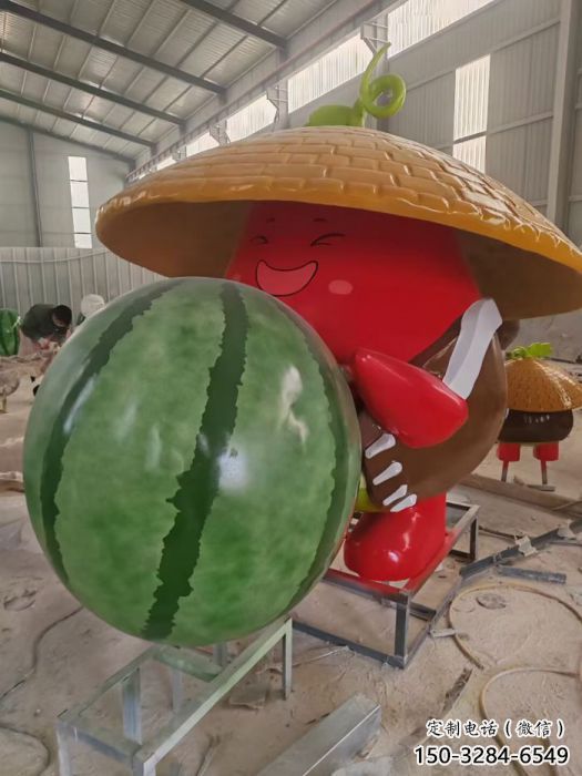 風景區西瓜雕塑 售樓處廣場雕塑 卡通擺件