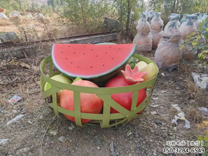 酒店西瓜雕塑 庭院仿真雕塑 彩繪小品