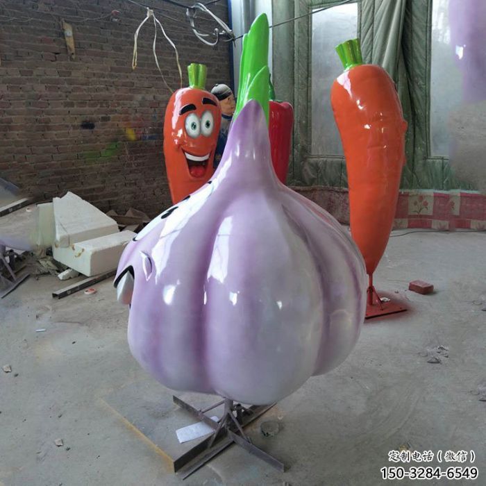 抽象大蒜雕塑 店門(mén)口彩繪雕塑 步行街?jǐn)[件