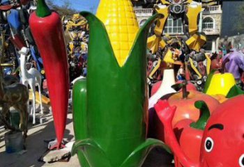 田間玉米雕塑 彩繪仿真雕塑 園林擺件