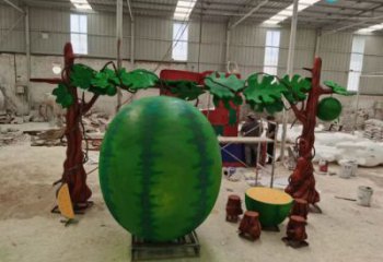 商業(yè)街西瓜雕塑 售樓處雕塑 果蔬擺件