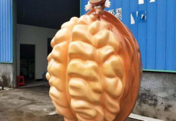 創意核桃雕塑 步行街店門口雕塑 水果小品