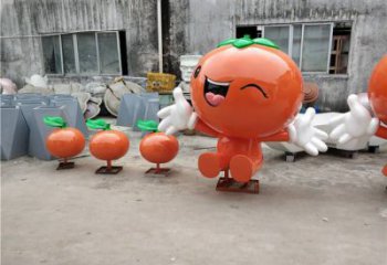 庭院橙子雕塑 城市古銅色雕塑 果蔬小品