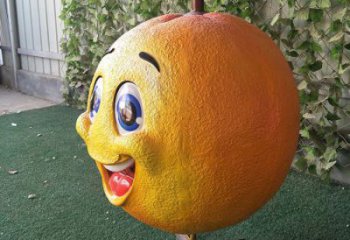 酒店橙子雕塑 庭院仿真雕塑 彩繪小品