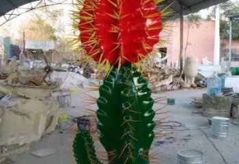 彩繪仙人球雕塑 仿真雕塑 步行街擺件