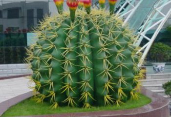 幾何仙人掌雕塑 庭院仿真雕塑 彩繪擺件