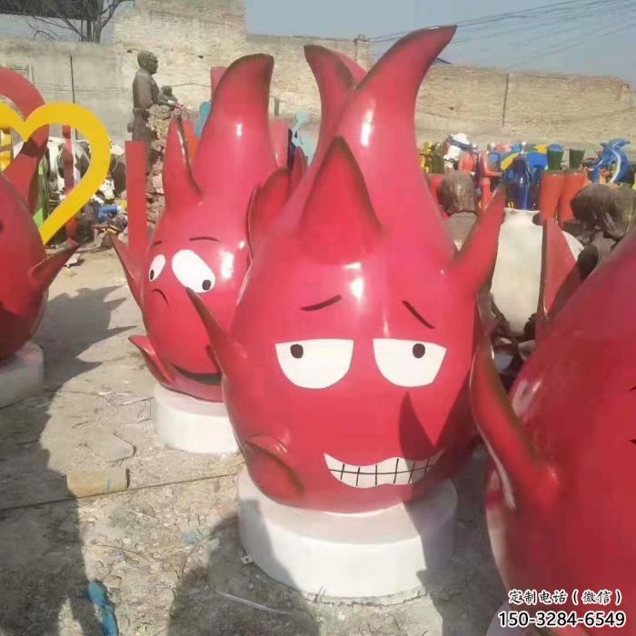 大型火龍果雕塑 門口創意雕塑 售樓處小品