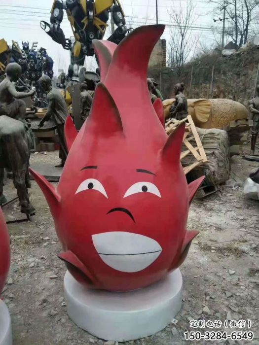 庭院火龍果雕塑 城市古銅色雕塑 水果小品