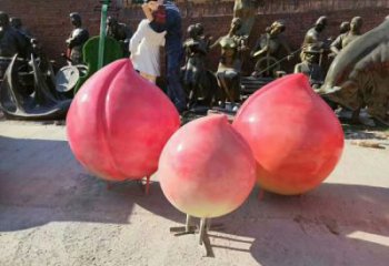 商場桃子雕塑 仿真雕塑 店門口小品