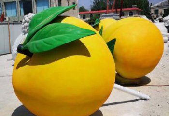 城市黃桃雕塑 風(fēng)景區(qū)彩繪雕塑 抽象擺件