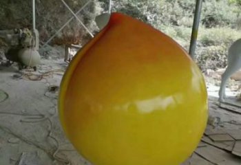 仿真黃桃雕塑 店門口園林雕塑 水果小品