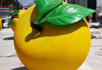 酒店黃桃雕塑 庭院仿真雕塑 彩繪小品