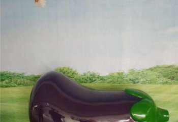 抽象茄子雕塑 店門口彩繪雕塑 步行街擺件