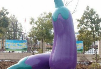 大型茄子雕塑 商業街廣場雕塑 彩繪擺件