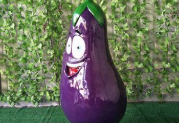 仿真茄子雕塑 庭院彩繪雕塑 田間小品
