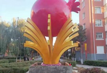 園林石榴雕塑 城市廣場雕塑 步行街?jǐn)[件