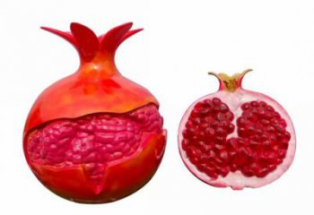 彩繪石榴雕塑 大型城市雕塑 商業(yè)街?jǐn)[件