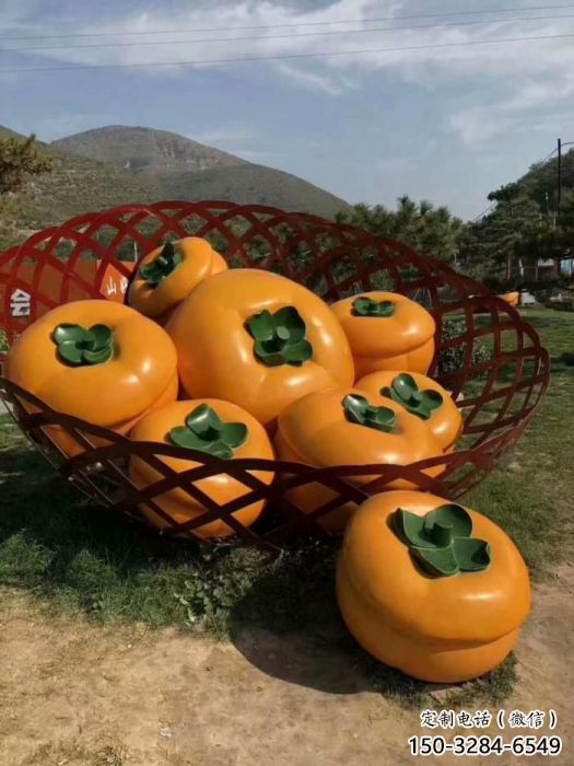 彩繪柿子雕塑 大型城市雕塑 商業(yè)街?jǐn)[件